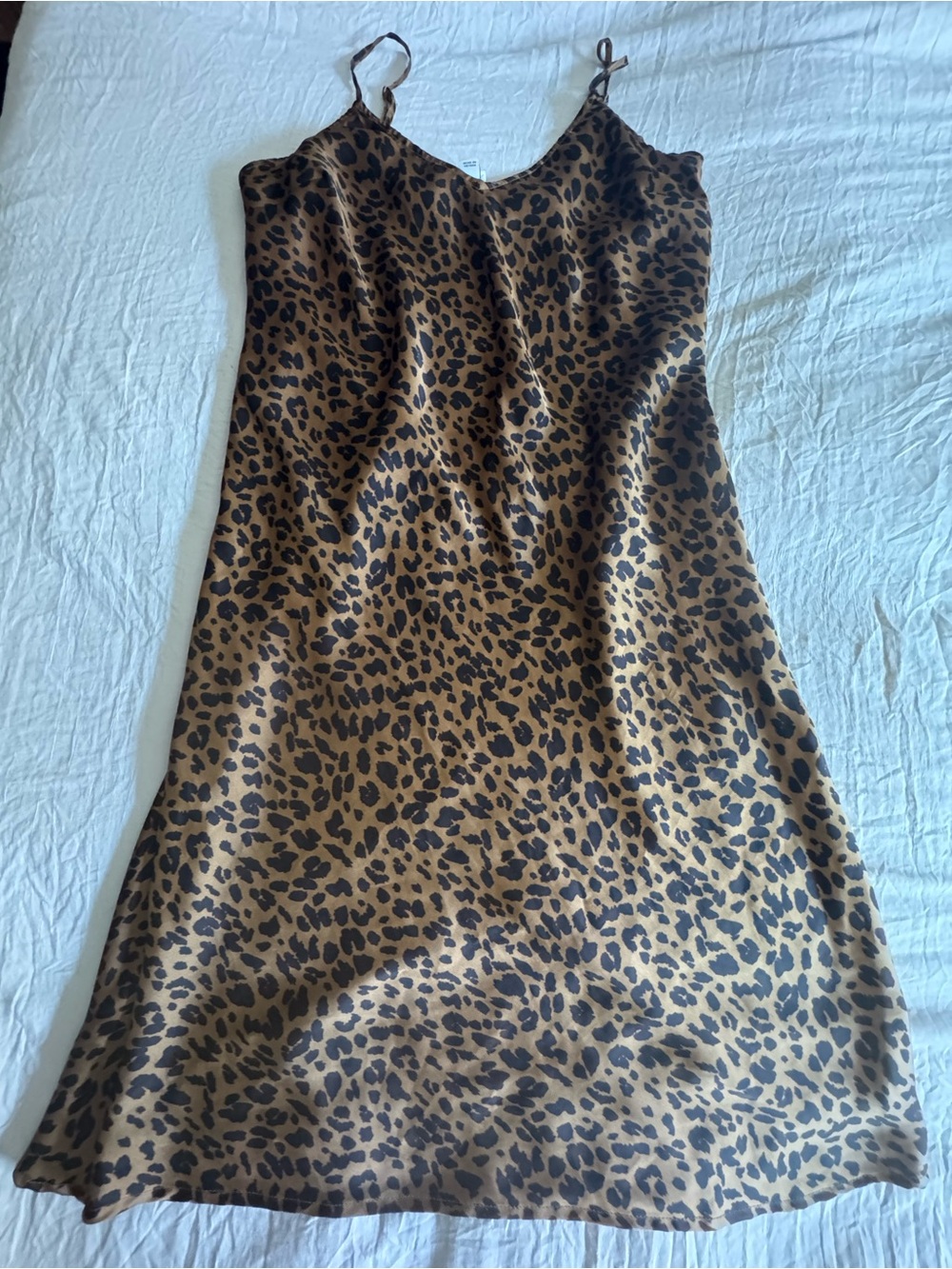 a new day Brown and Black Leopard Print slip
dress Sz M
